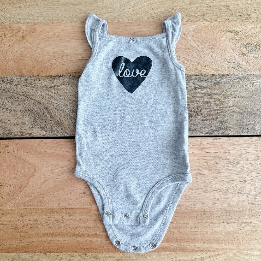 $2 Carter's bodysuit 3m tank top grey baby girl